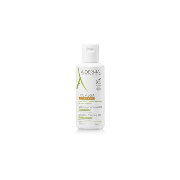 A-Derma Gel Moussant Émollient Visage Corps Exomega Control 200Ml