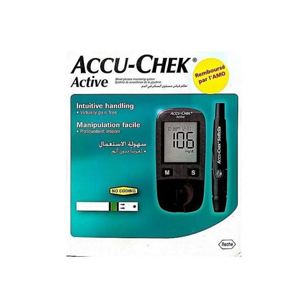 Accu Chek Accu-Chek Active Kit De Lecteur De Glycemie + 10 Bandelettes