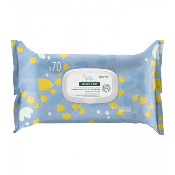 Klorane Bebe Lingettes Nettoyantes Pour Le Change. Boîte 70