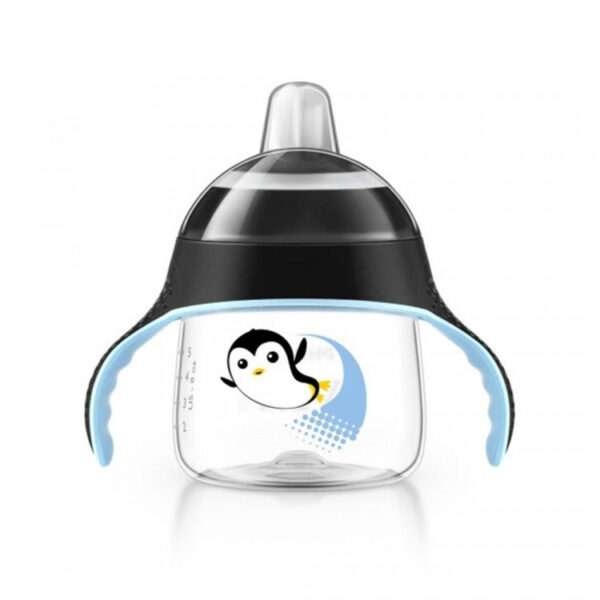 Avent Tasse Pingouin Avec Anses Noires Anti Derapante 200 Ml 6 Mois+