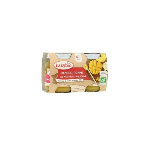 Babybio Petit Pot De Pomme & Mangue 2X130G Bio